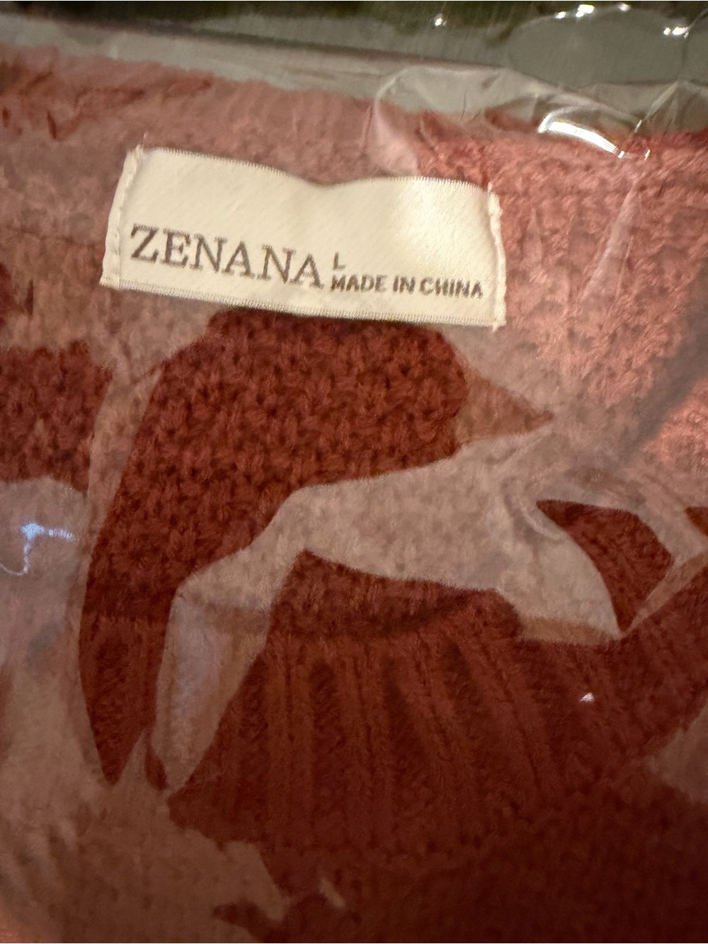 Zenana Outfitters Round Neck Basic Sweater -Rust